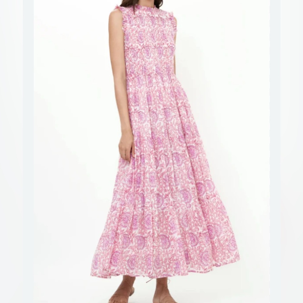 Oliphant Sleeveless Smocked Maxi Dress XXS - Malta Pink